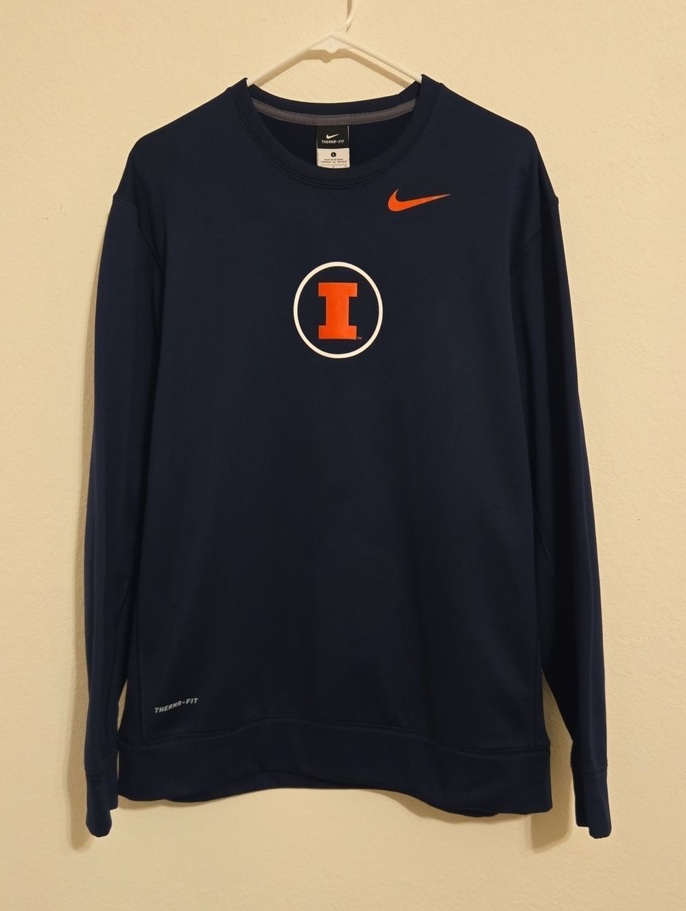 Nike NCAA Fighting Illinois Navy Crewneck Sweatshirt - Large
